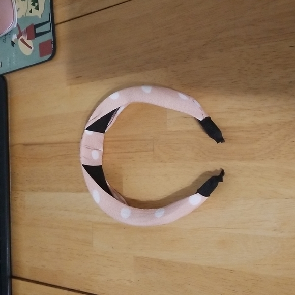 Pink and white polka dots headband - Picture 3 of 3